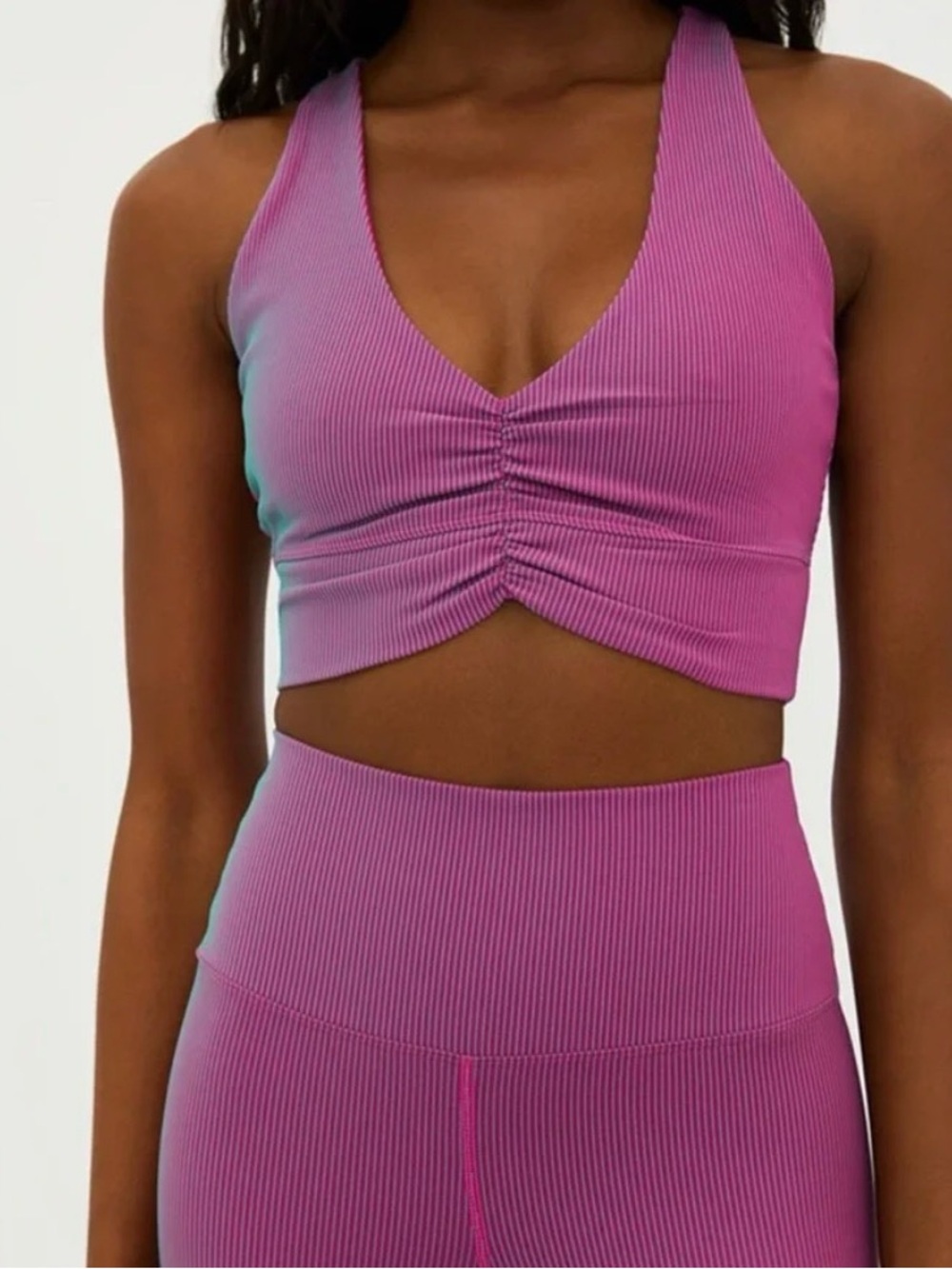 Beach Riot Mindy Multicolored 
Ribbed Sports Bra